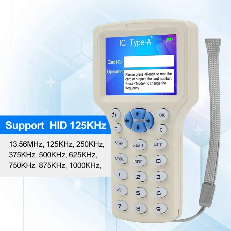 FULL-Handheld USB RFID ID IC Card Writer With Full Decoding Function. Includes 10 Piece 2-In-1 Dual Frequency Writing Tag