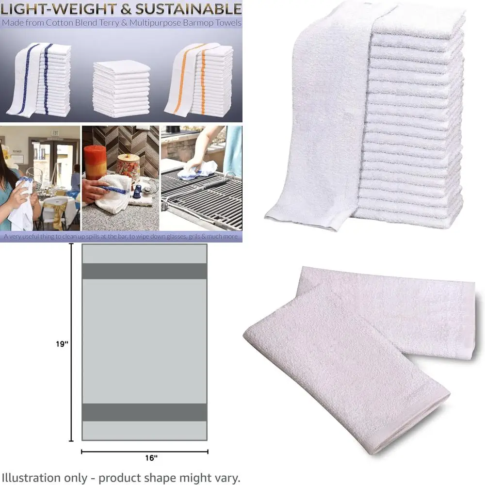 

Набор из 60 белых хлопковых полотенец для ресторанов и баров, 28 унций, 5 дюжин кухонных полотенец
