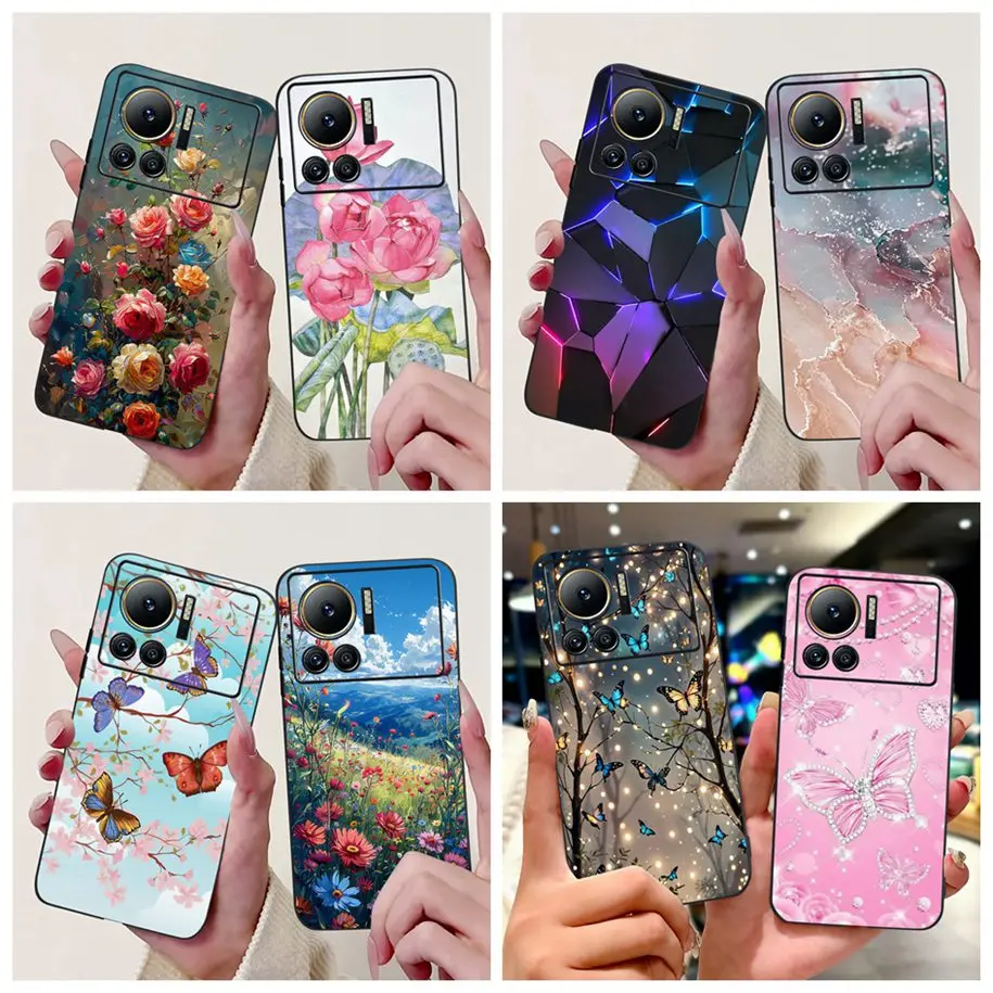 For Infinix Note 12 VIP Case X672 Funda Fashion Marble Butterfly Soft Silicone Phone Case on Infinix Note 2i X6819 Note12i Cover