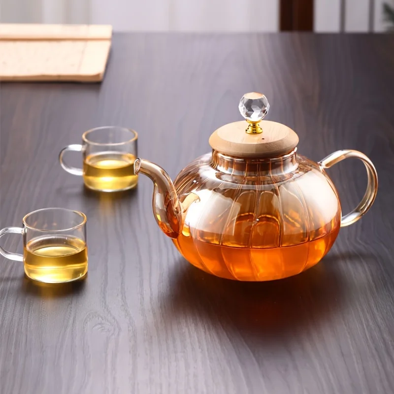 1pc, Glass Teapot, Heat Resistant Glass Tea Pot, Summer Winter Drinkware,1000ml