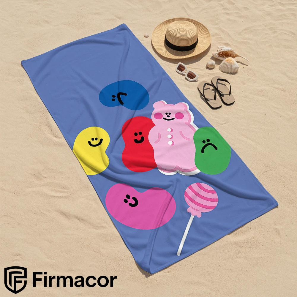 Candy Bear Soft Portable Travel Towel Unisex Ultra Lightweight Microfiber Oversized Sand Free Quick Dry Beach Towel