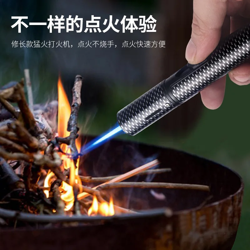 HONEST Metal Removable Keychain Windproof Jet Blue Flame Butane Gas Torch Lighter Outdoor Camping Kitchen Cigar Lighters