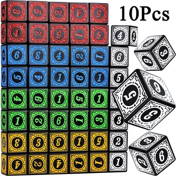 10 Teile/satz 16mm D6 Würfel Quadratische Eck Zahlen 6 Seitige Würfel Acryl Spielen Tisch Brettspiele Bar Pub Club party DND