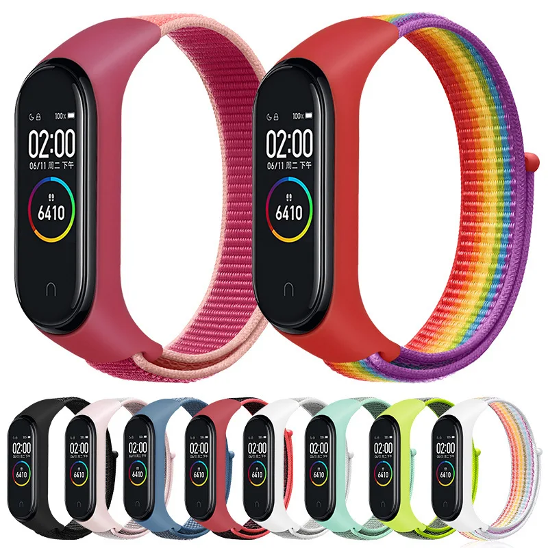 Nylon loop Strap for xiaomi mi band 7 sport strap correa miband 6 smartwatch Wristband Accessories Bracelet  Mi band 6 5 4 3 9