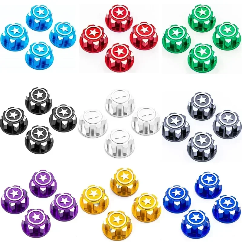 4PCS RC Car Aluminum 17mm Hex Wheel Nuts Dustproof Anti-Skid Non-slip for 1/8 TRX X-Maxx Summit E-Revo Buggy RC Truck