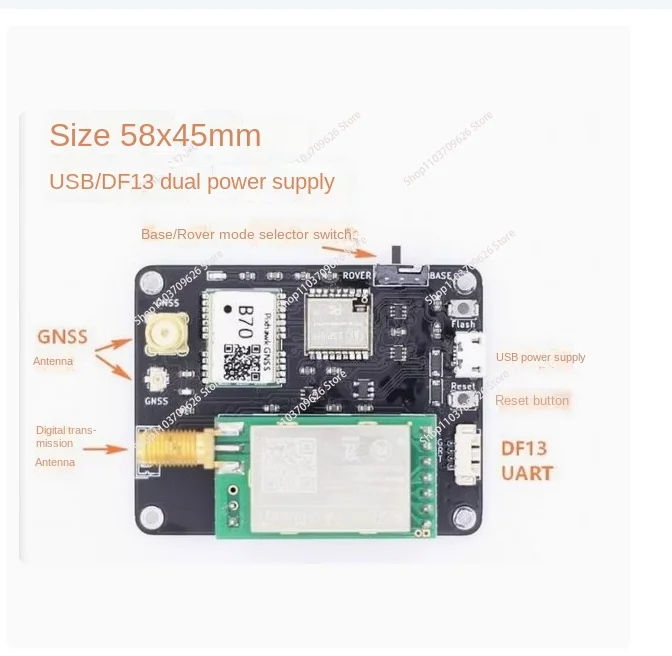 433MHz Lora Pixhawk Ardupilot helicopter, GLONASS dual-band L1/L5 base station Rover mobile station