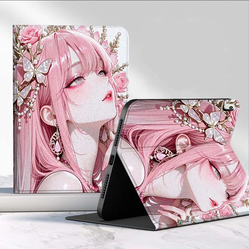 capa-para-tablet-huawei-mediapad-matepad-pro-air-12-x-t5-t10s-m6-m5-c5e-se-11-115-polegadas-com-estampa-de-menina-de-cabelo-rosa-popular