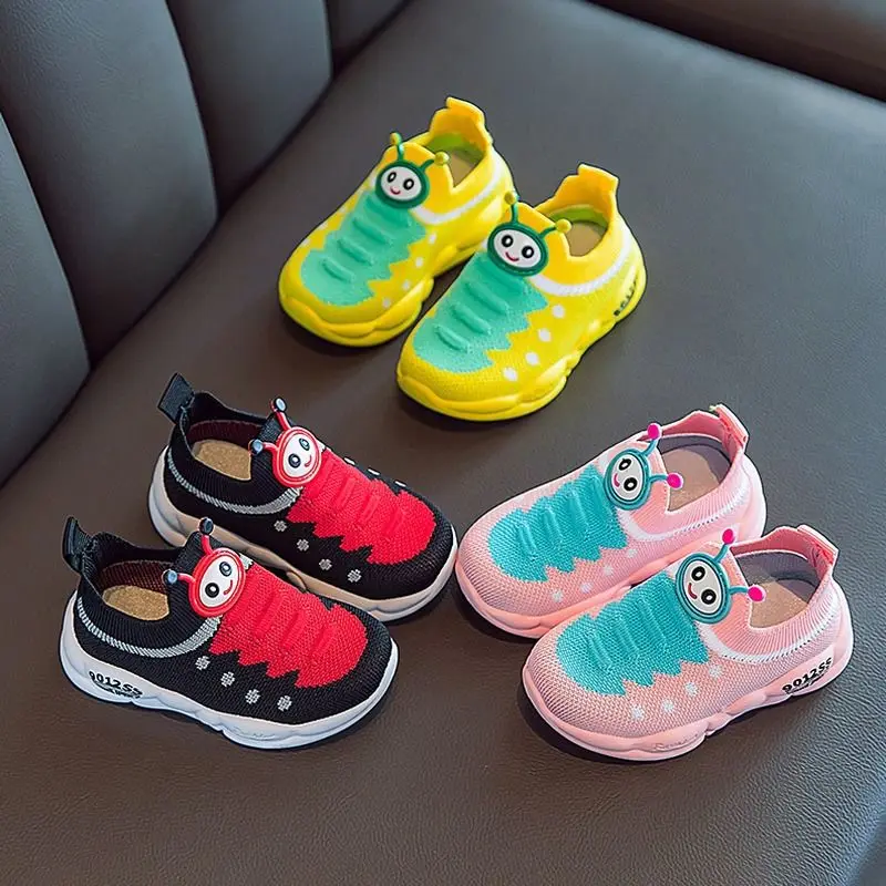 New Child Shoes Spring Versatile Comfort Girl Sneaker Casual Daily Simple Breathable Boy Shoe Flat Mesh Light Cartoon Girl Shoes