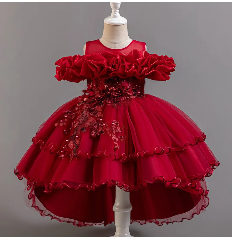 Hot new styles for girls birthday party tulle dresses for girls prom tail dresses suitable for special occasion evening dresses