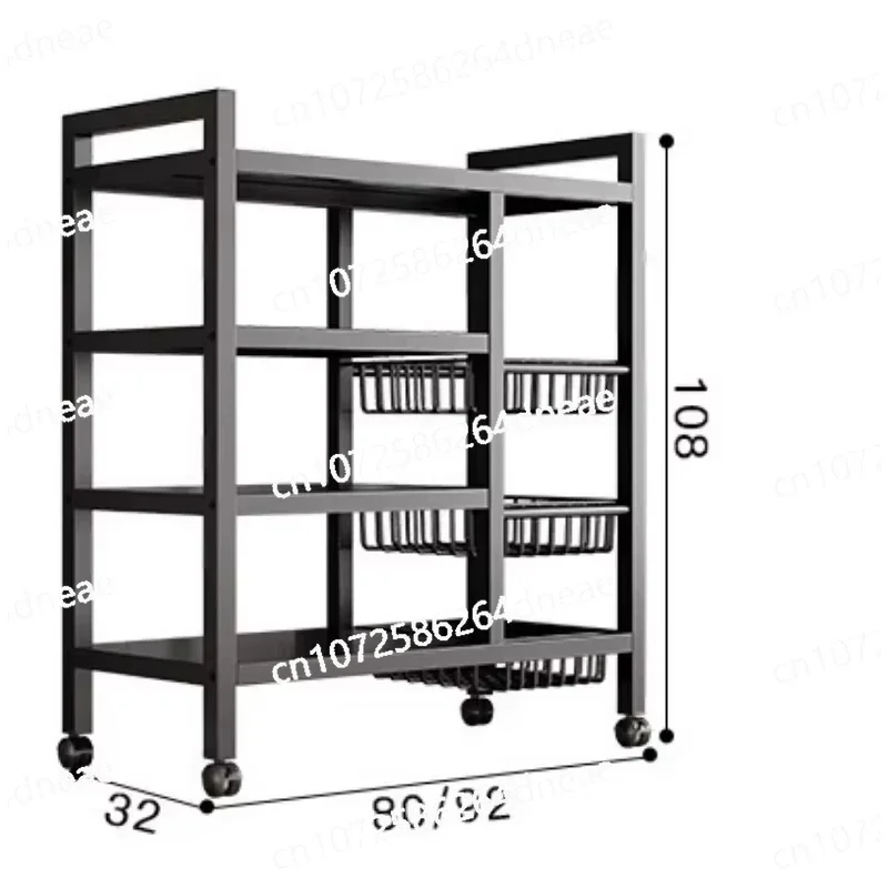 Kitchen Vegetable Basket Trolley Multifunctional Storage Rack Fruit Removable Rolling Cart Microwave Oven Kitchen Storage Rack