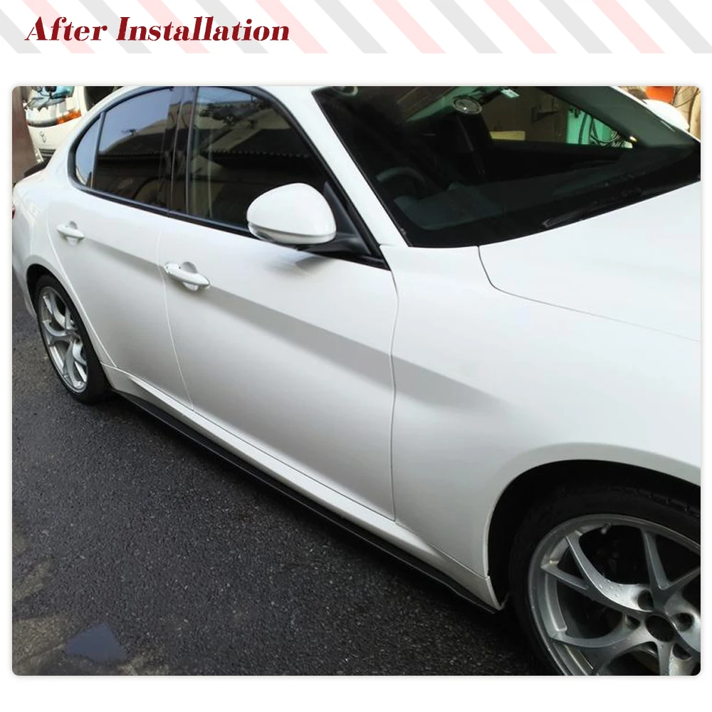 For Alfa Romeo Giulia Base Sport Sedan 2015-2022 Car Under Door Rocker Panels Valance Extension Lip FRP/Carbon Fiber Side Skirts