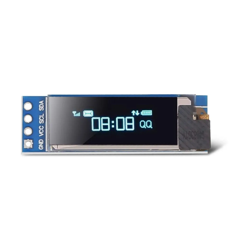 0.91inch I2C OLED Display Module I2C SSD1306 OLED Display Module White / BLUE I2C OLED Screen Driver DC 3.3V~5V for Arduino