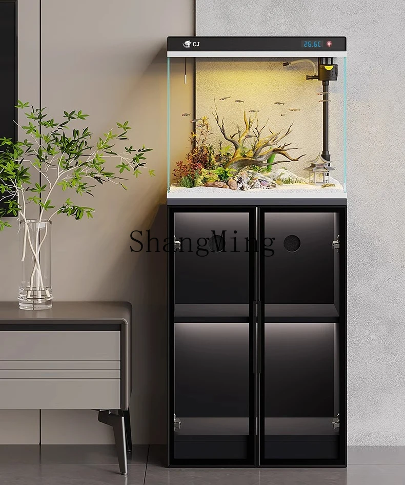 

CL integrated vertical glass aquarium with cabinet ecological water-free small