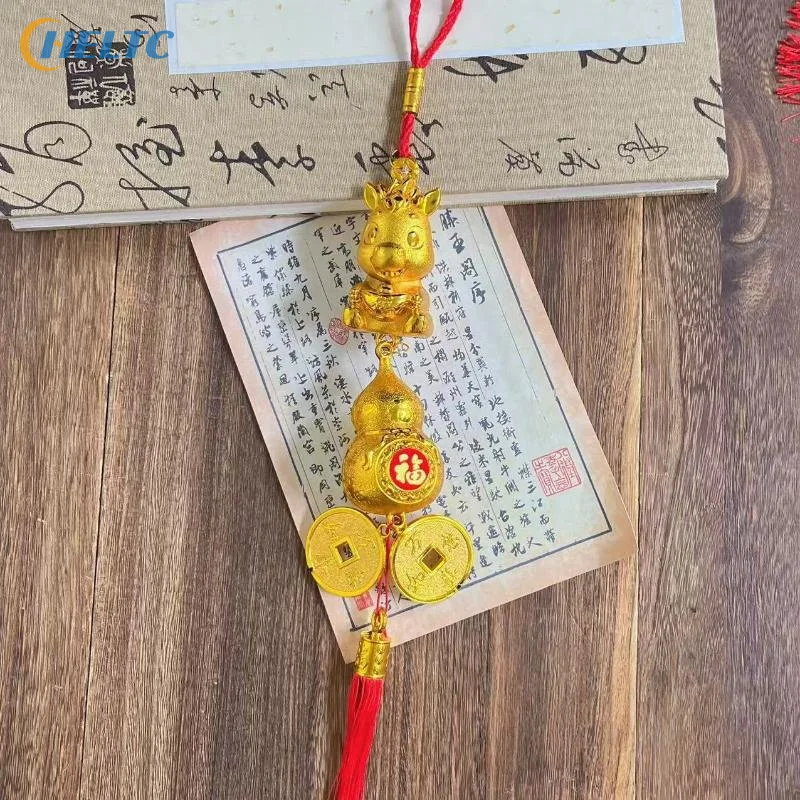 1 Buah 2026 Tahun Kuda Ornamen Hiasan Dinding Tahun Baru Dekorasi Keberuntungan Hadiah Liontin Kecil Pot Tanaman Hijau Pindah Rumah