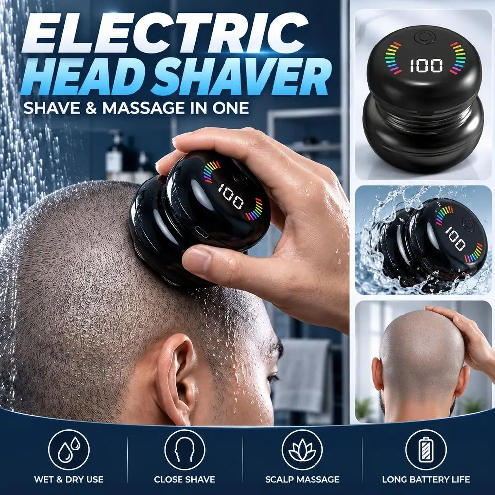 Mini Electric Shaver 2 in 1 Hair Clipper Cordless Bald Head Shaving Machine Rechargeable Portable Trimmer For Men