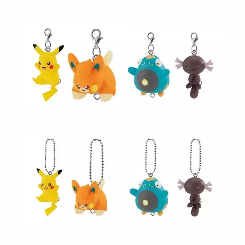 Bandai anime pokemon pikachu belibolt wooper gashapon presentes de natal para crianças figura de ação genuína modelo brinquedos