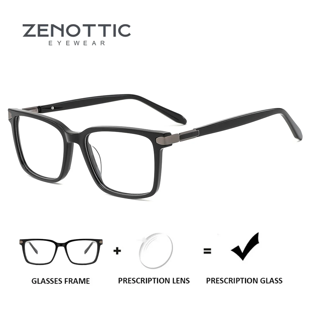 

ZENOTTIC Womens Modish Acetate Square Prescription Glasses Trend Myopia/Photochromic Optical Eyeglasses Progressive Eyewear
