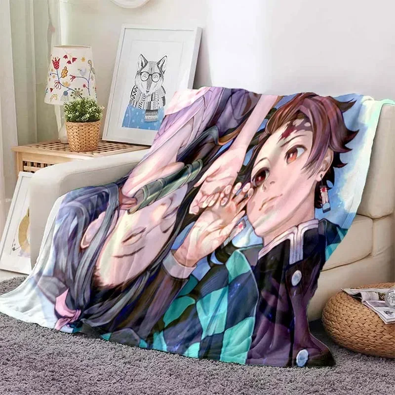 Kamado Nezuko Flannel Demon Slayer Blanket Washable Sofa Cover Hiking Picnic Fashionable Leisure Napping Throw Blankets@0 #