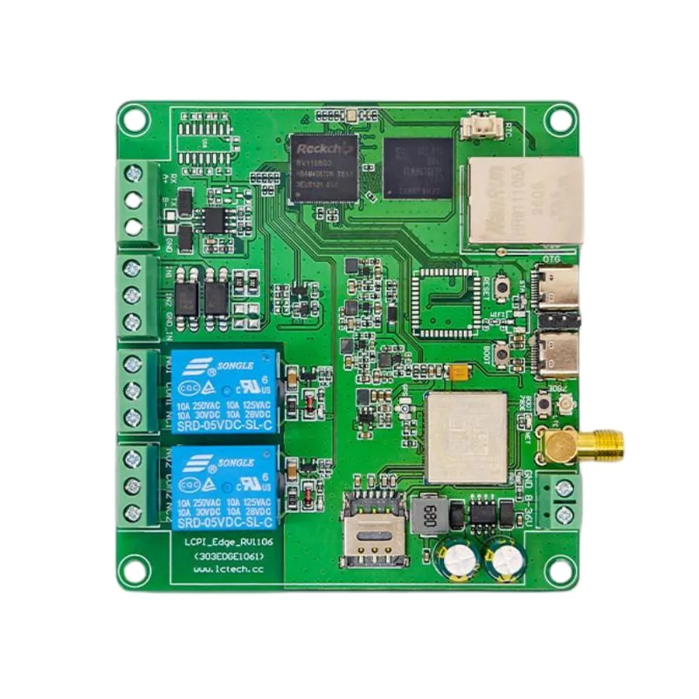 RV1106G3 Edge Computing Industrial Controller 4G Cat.1 WIFI6 BT5.2 Ethernet 2DI 2DO Relay Module for IoT Secondary Development