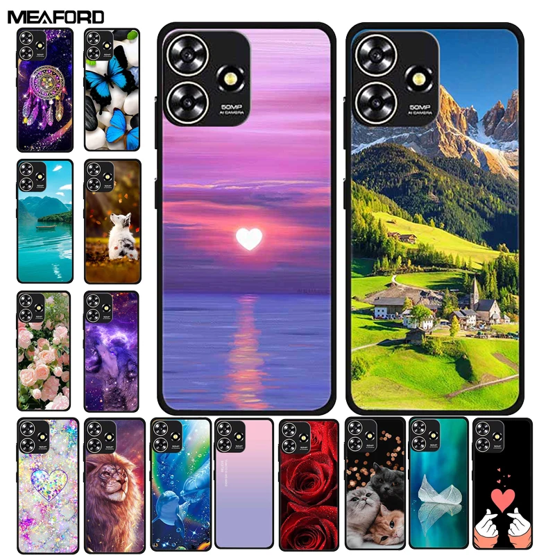 For ZTE Axon 50 Lite 8050 Case V50Smart Lovely Cat Soft Protective Silicone Pained TPU Coque for ZTE Blade V50 Smart Back Covers