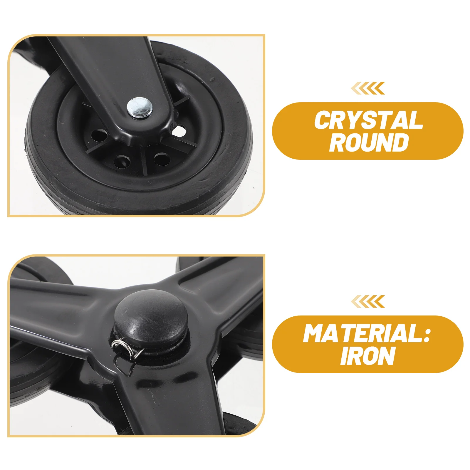 

1Pair Stainless Steel Crystal Casters Durable Triangle Wheels Heavy Duty Stair Climbing Cart Trolley Wheel Replacement