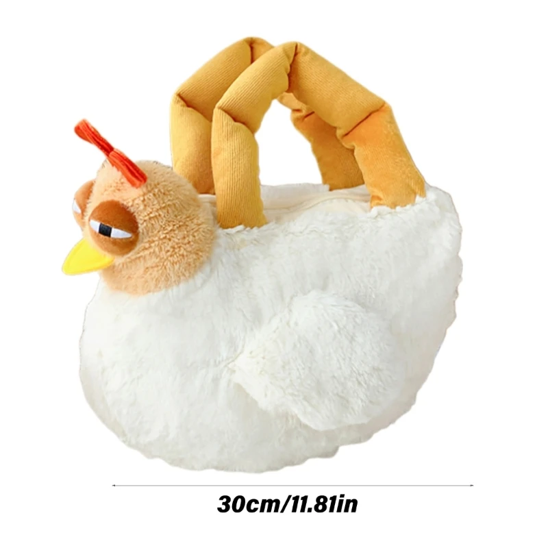 Stilvolle Huhn-Trend-Plüschtasche, Cartoon-Schlafkopf-Tier-Plüschhandtasche für Kinder und Jugendliche, Weihnachtsgeschenke