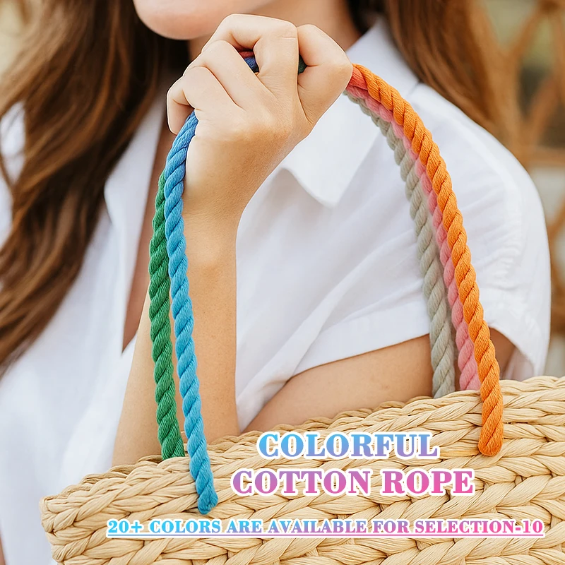 

2-10M 8mm 3 Shares Twisted Cotton Cords Shoulder Bag Starp Waistband Cord Knapsack Gift Box Braided Rope DIY Sewing Accessories