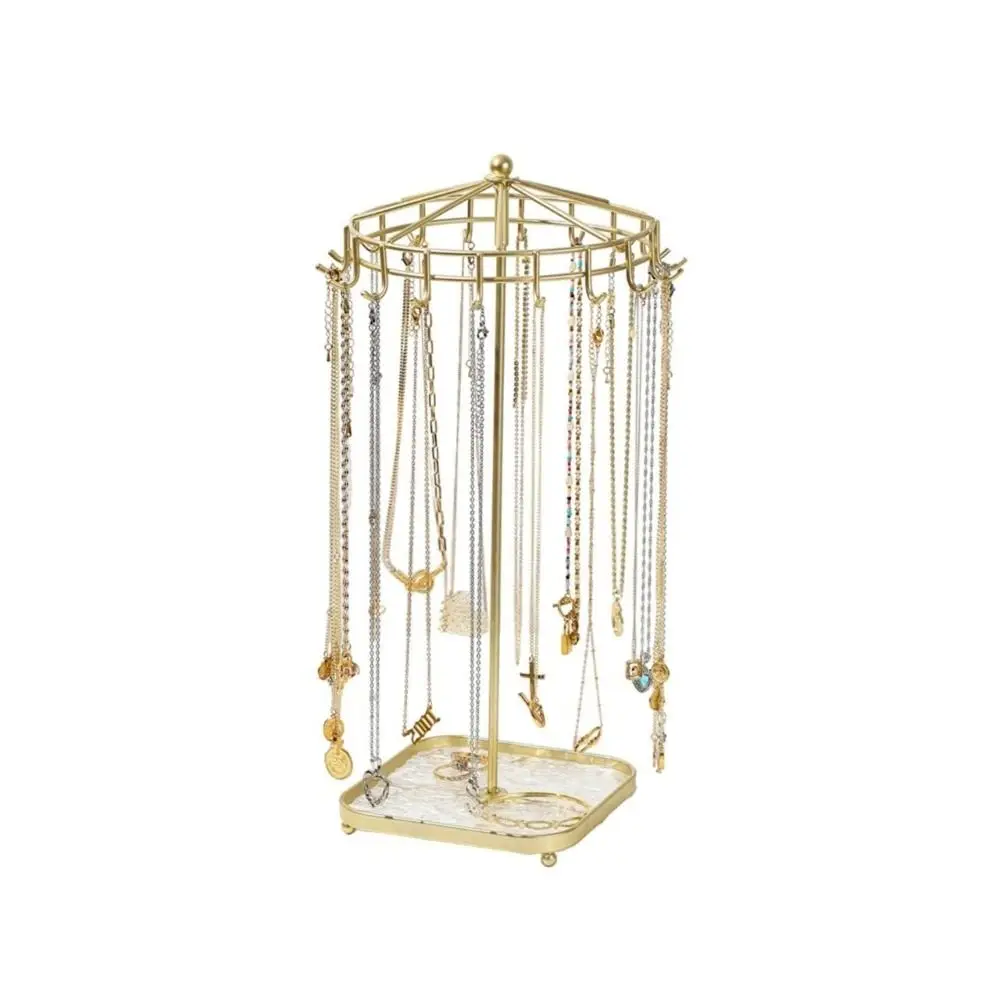 Trendy Rotatable Desktop Jewelry Rack Detachable Minimalist Jewelry Storage Rack Display Rack