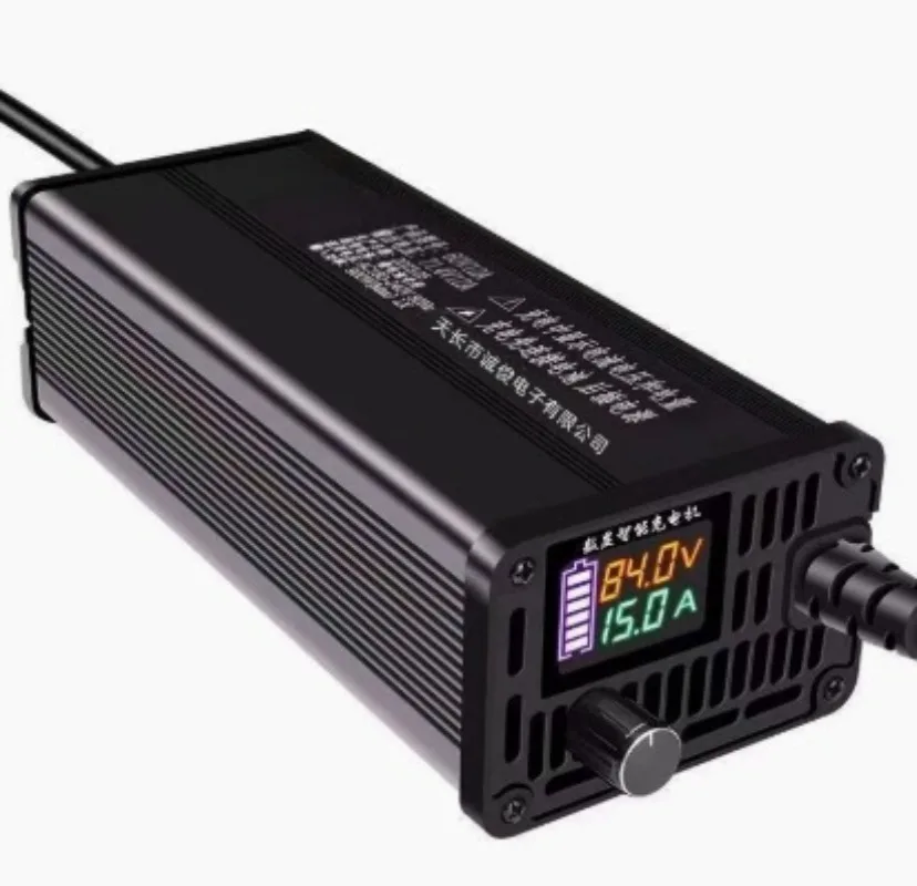 Aluminum Shell 60V Fast Charger - 8A-10A Adjustable Current Lithium Battery Charger for Ternary/Iron Lithium