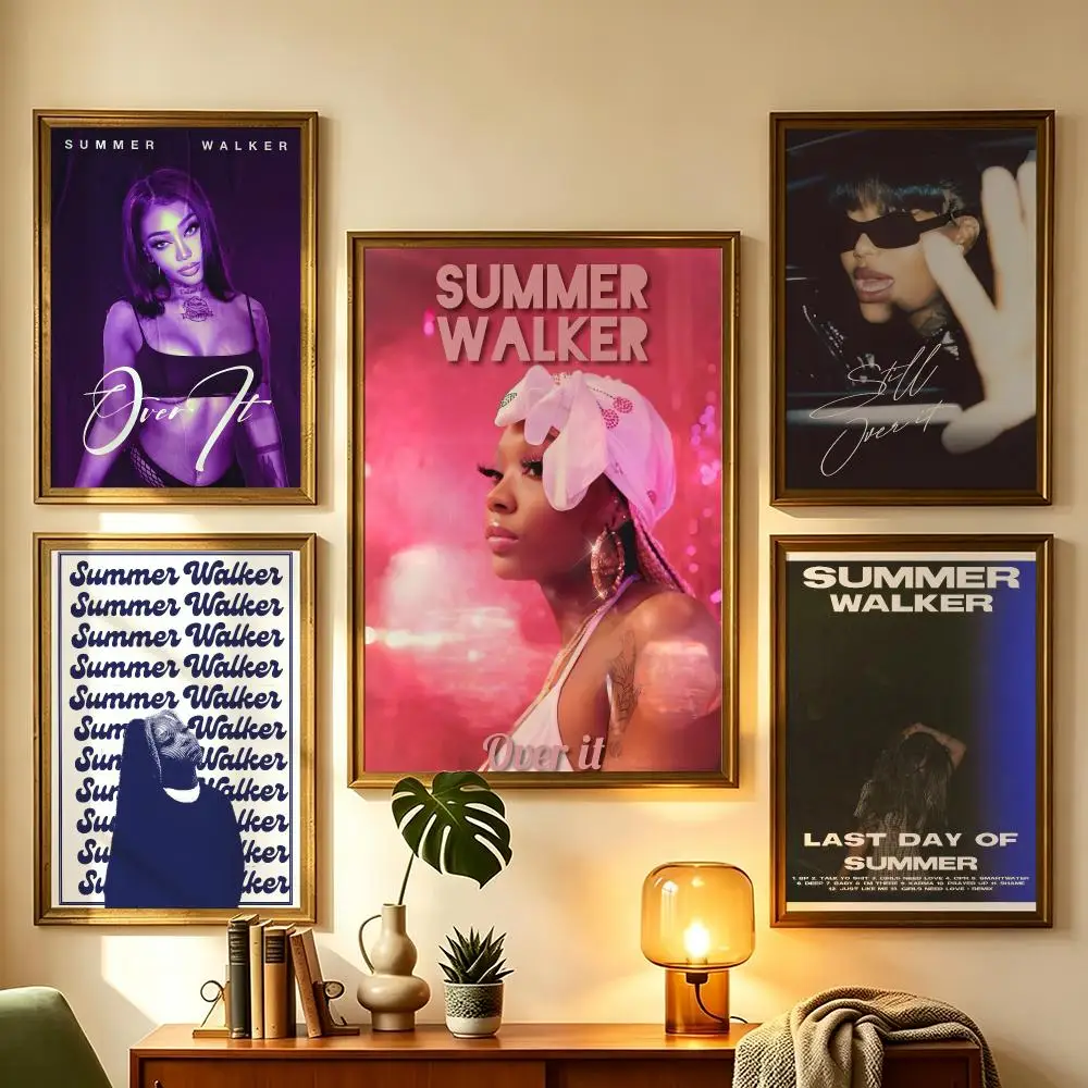 music Summer Walker Poster Wall Sticker Poster Decal PP Material Self-Adhesive Waterproof for Living Room Home Wall Decor