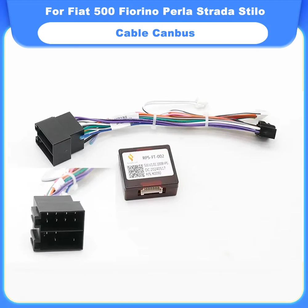 Car 16pin Wiring Harness Adapter Canbus Box Decoder For Fiat 500 Fiorino Perla Strada Stilo Android Radio Power Cable