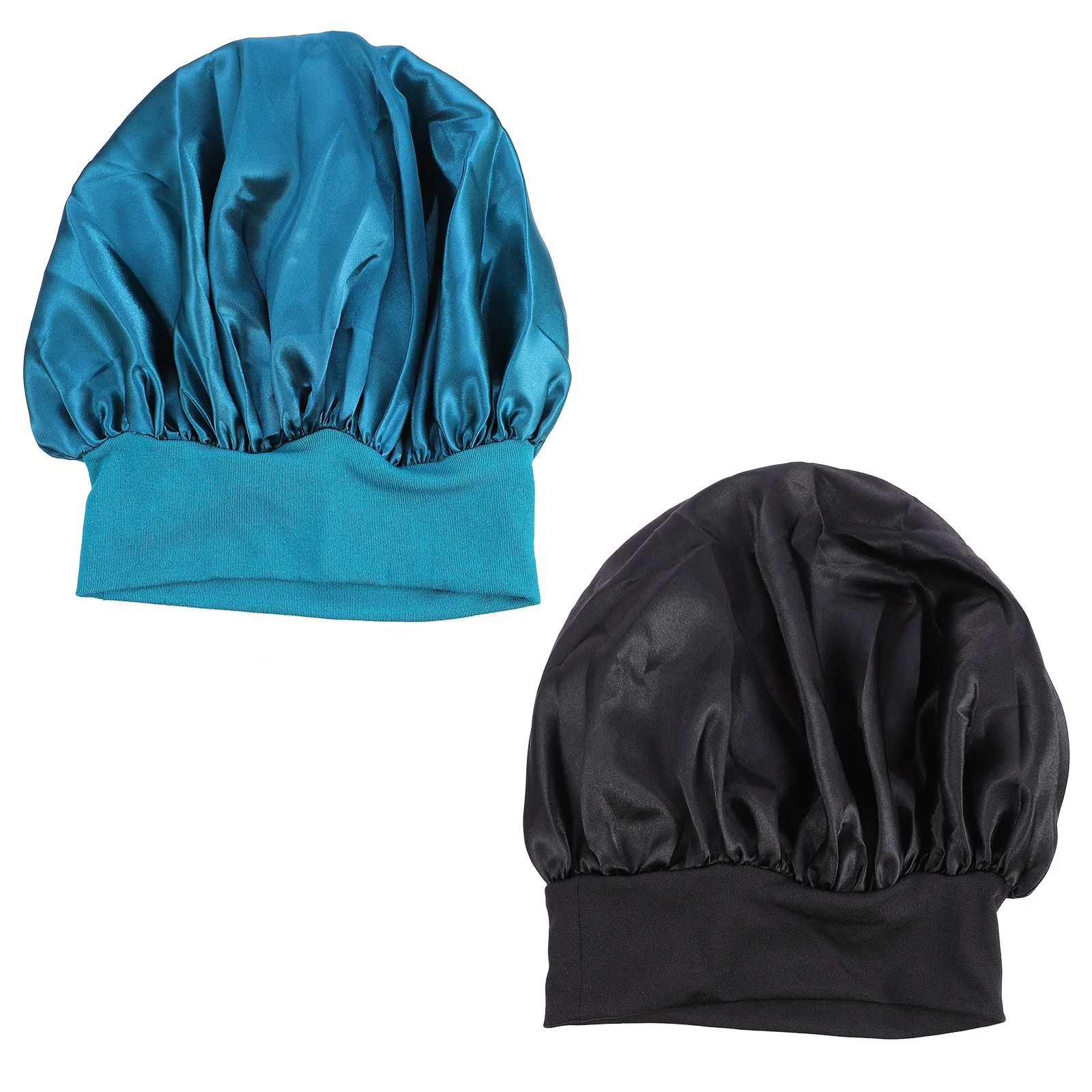 

2 Pcs Bonnet Sleep Cap High Elastic Headband Has Women Sleeping Loose Polyester Hat Woman Satin