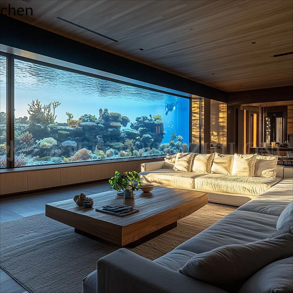 تشيكوسلوفاكيا عرض كبير جدا خزان الأسماك الاكريليك كبير حوض السمك المحيط خزان الأسماك