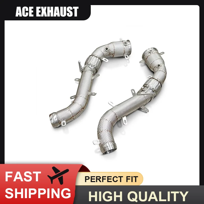 

ACE Exhaust Racing Downpipe for McLaren 650S 540C 570S MP4-12C 600Lt SUS304 Stainless Steel Exhaust Pipe with Heat Shield