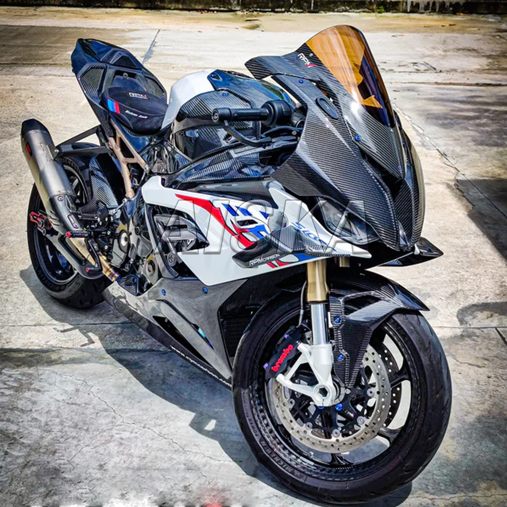 Motorcycle Accessories Front Nose AirIntake Head Protection Cover Front Fairing Kit Dry Carbon Fiber S1000RR 2019 2022 2023 2024