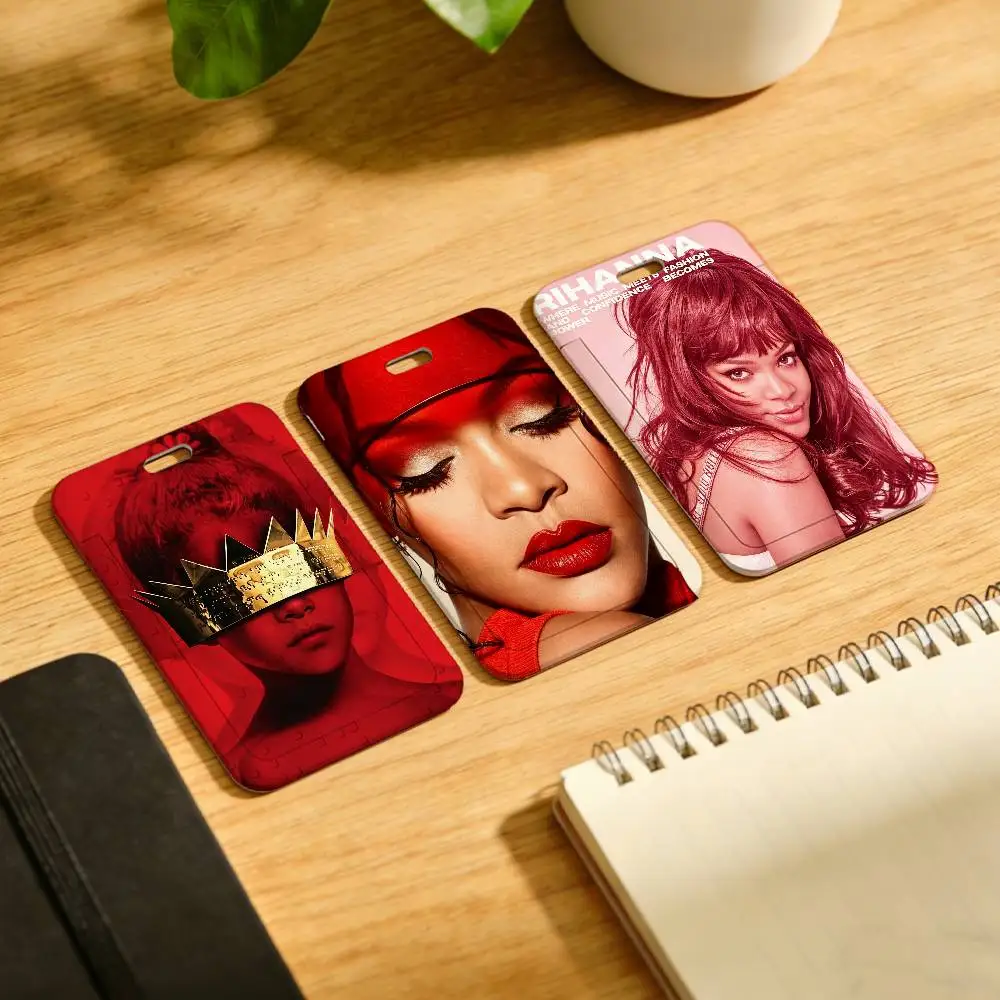Singer R-RIhAnnA-A Lanyard Pull Back Clip Holder and Card Holder Rotating Back ID Card Family Gift