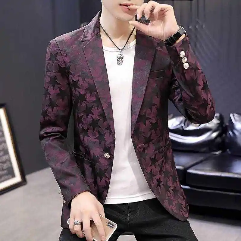 

Slim Fit Haome Men's Casual Suits Faionable Urban Sle Long Sve Silk Blend Cotton Youthful Autumn Faion