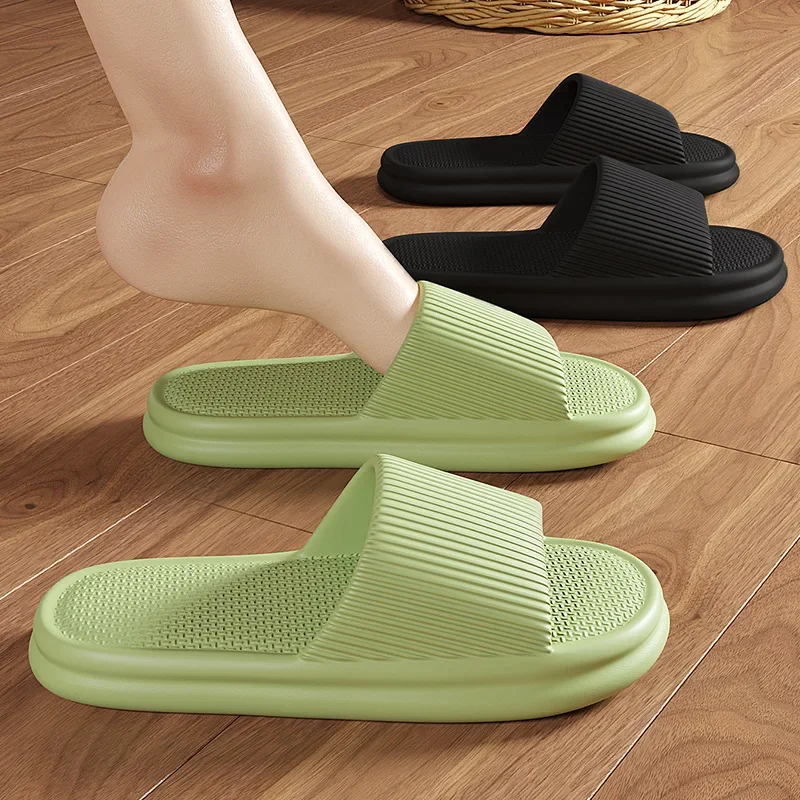 

Soft Slippers Couples Home Slipper Summer Women Bedroom Thick Bottom Shoes Beach Sandals Men Flip Flops Shower Shoes