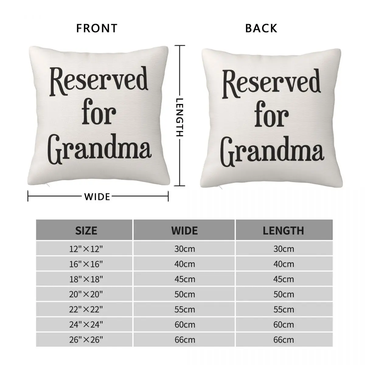 Reserved For Grandma Pillowcase Polyester Linen Velvet Printed Zip Decor Throw Pillow Case Home Cushion Cover