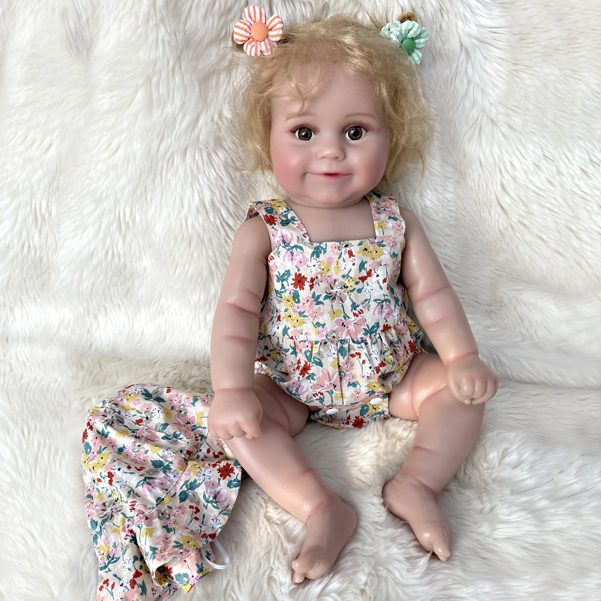 49 cm 3D Painted Maddie Baby Full Body Vinyl Handmade Reborn Doll Bebe Reborn muñeca para niñas envío gratis