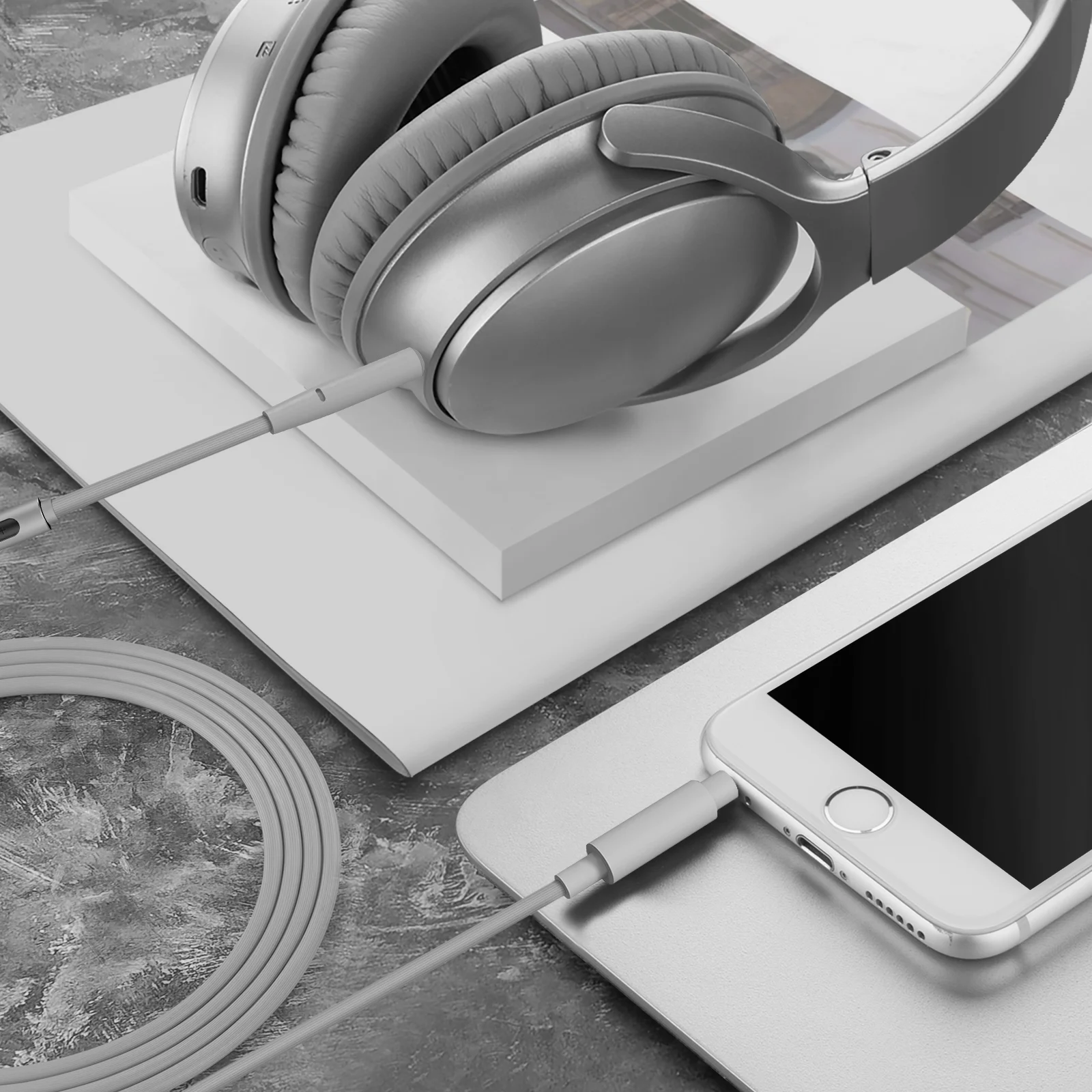 Аудиокабель Geekria с микрофоном, совместимый с Bose QuietComfort SE, QC45, QC35 II, QC35, QC25, 700