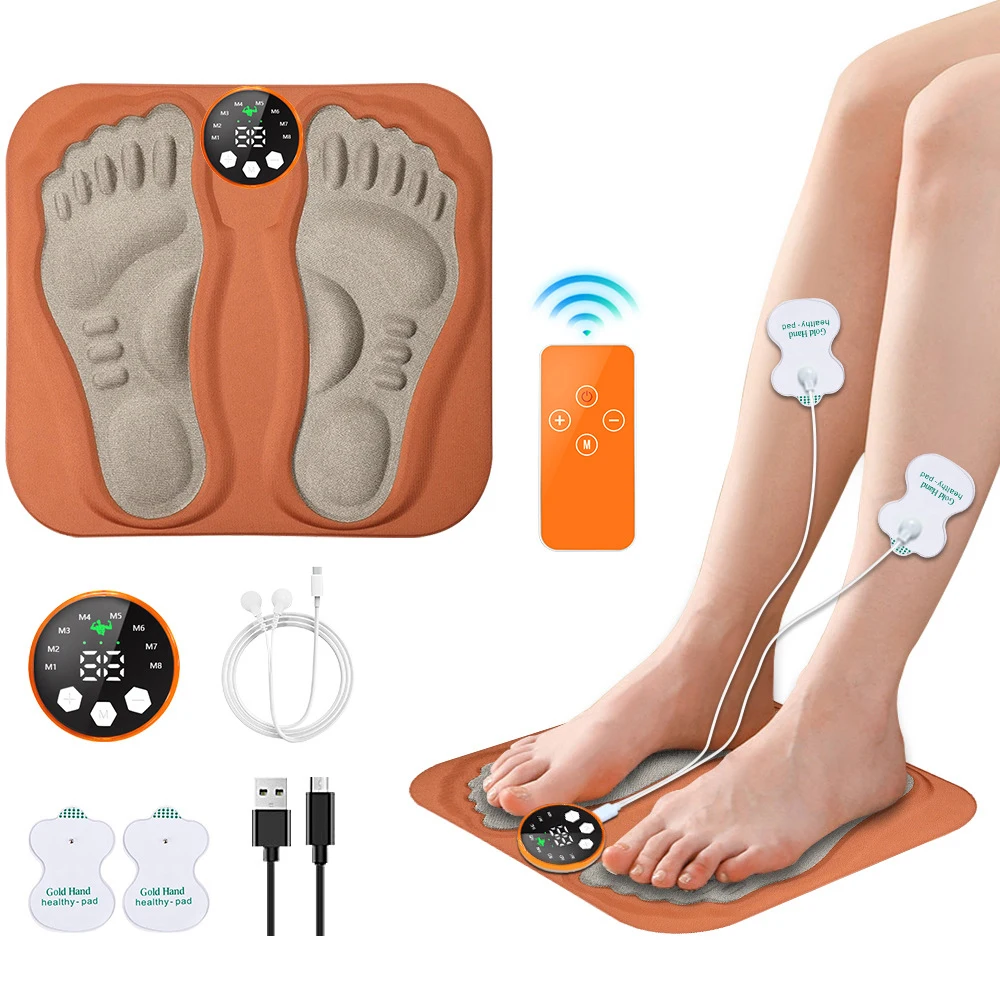 EMS Foot Massager Pad 8 Modes Feet Acupoints Muscle Stimulation Improve Blood Circulation Relax Massage with Remote Control