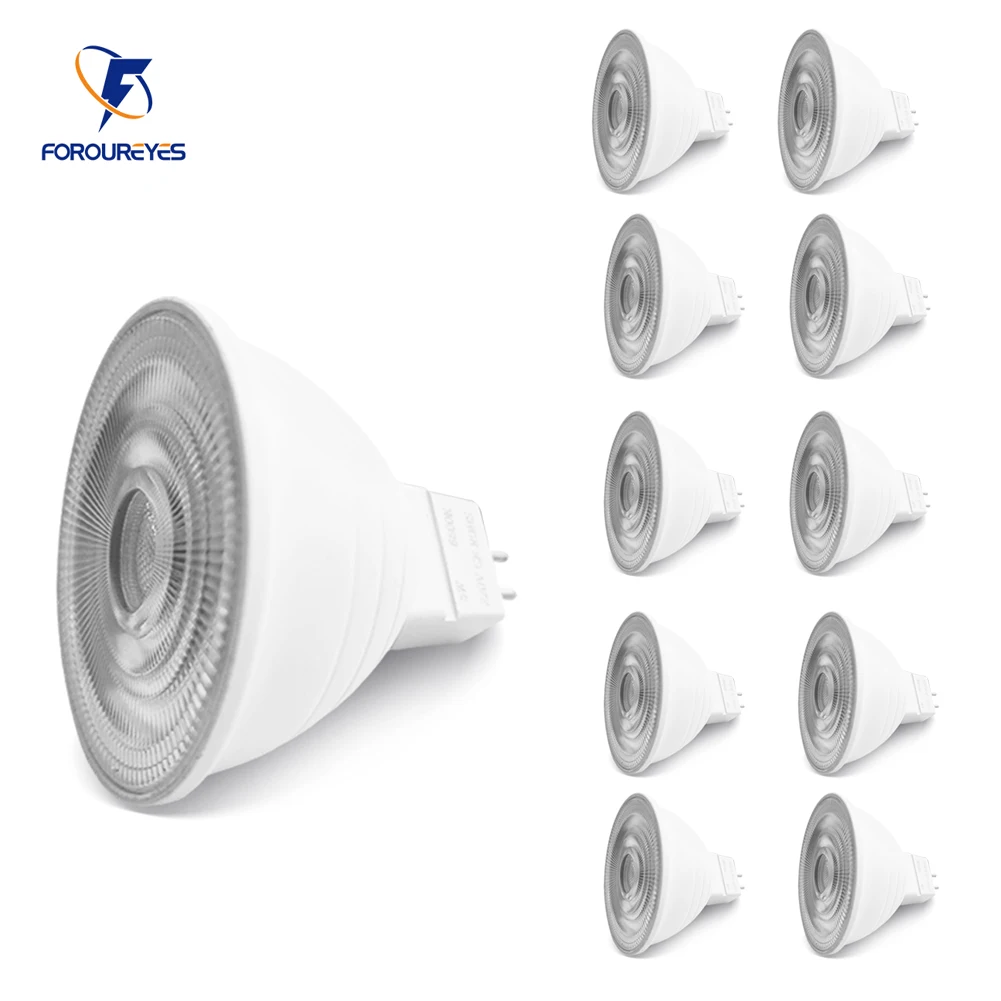 

10 шт., алюминиевые лампы для точечных светильников MR16, 5 Вт