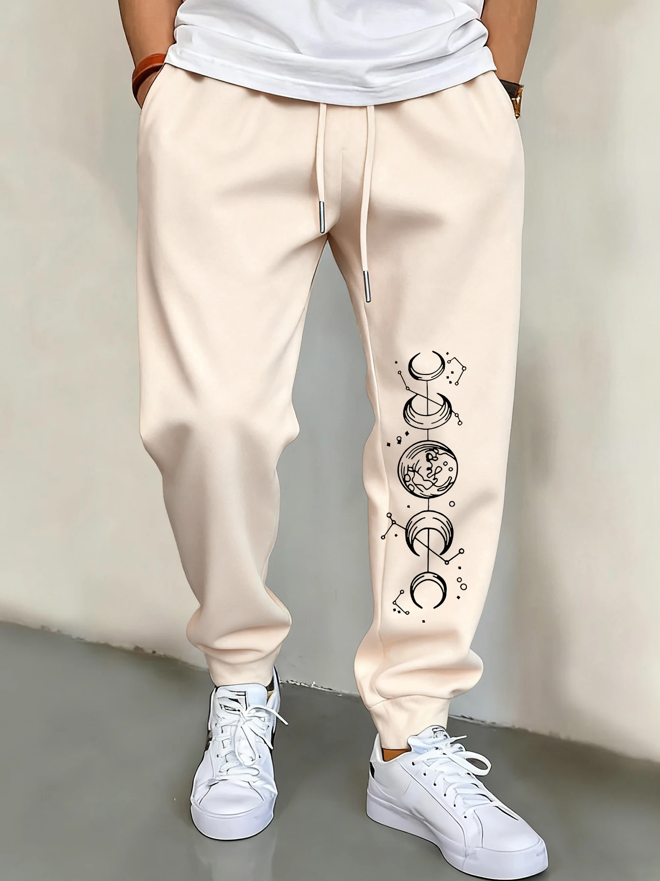 

Regarding The Moon In The Universe Men Sweatpant Fashion Street Pants Fleece Retro Joggers Pant Unisex All-Match Basics Trousers
