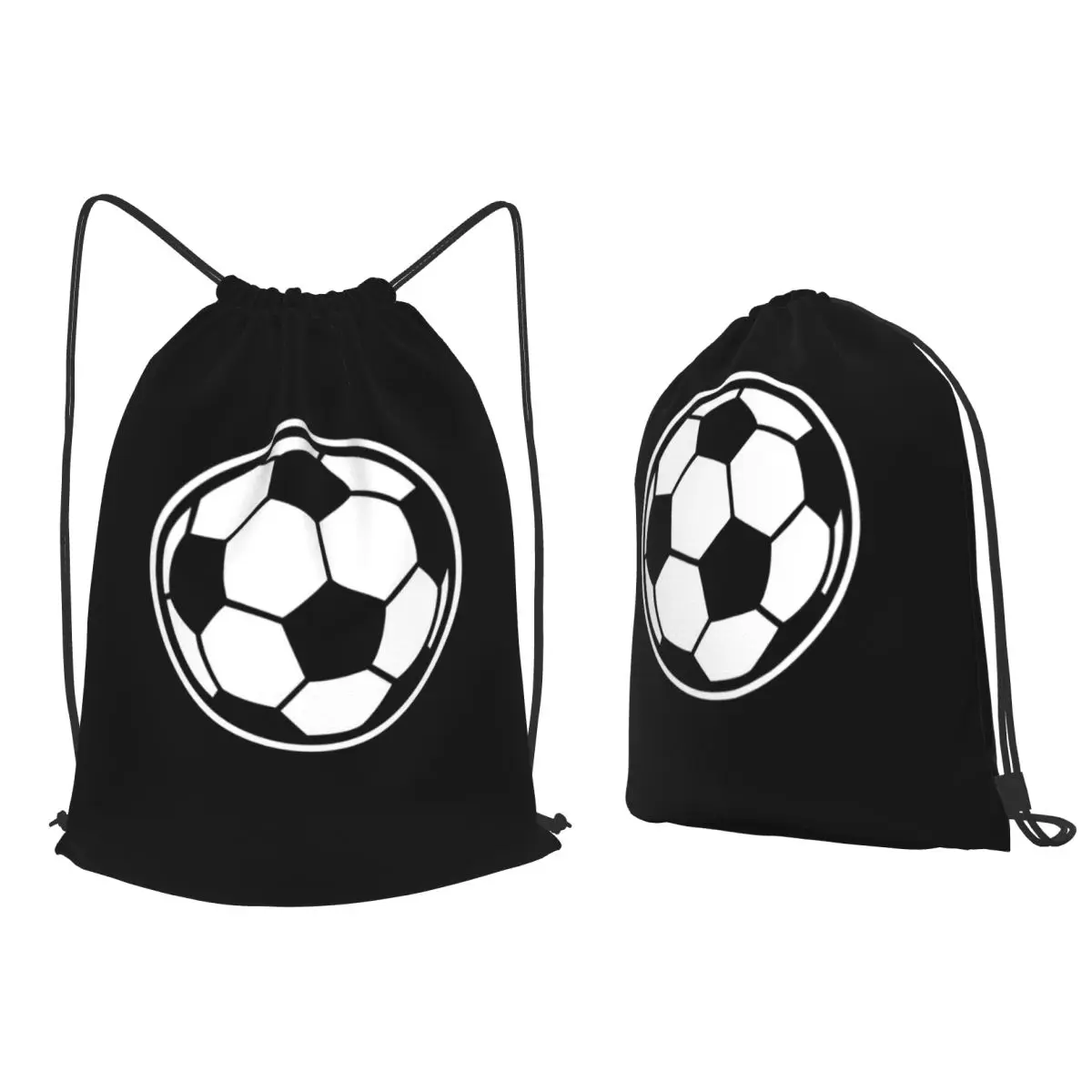 Soccer Ball Football Icon Backpacks Portable Drawstring Bags Storage Bag Book Bags for Man Woman School