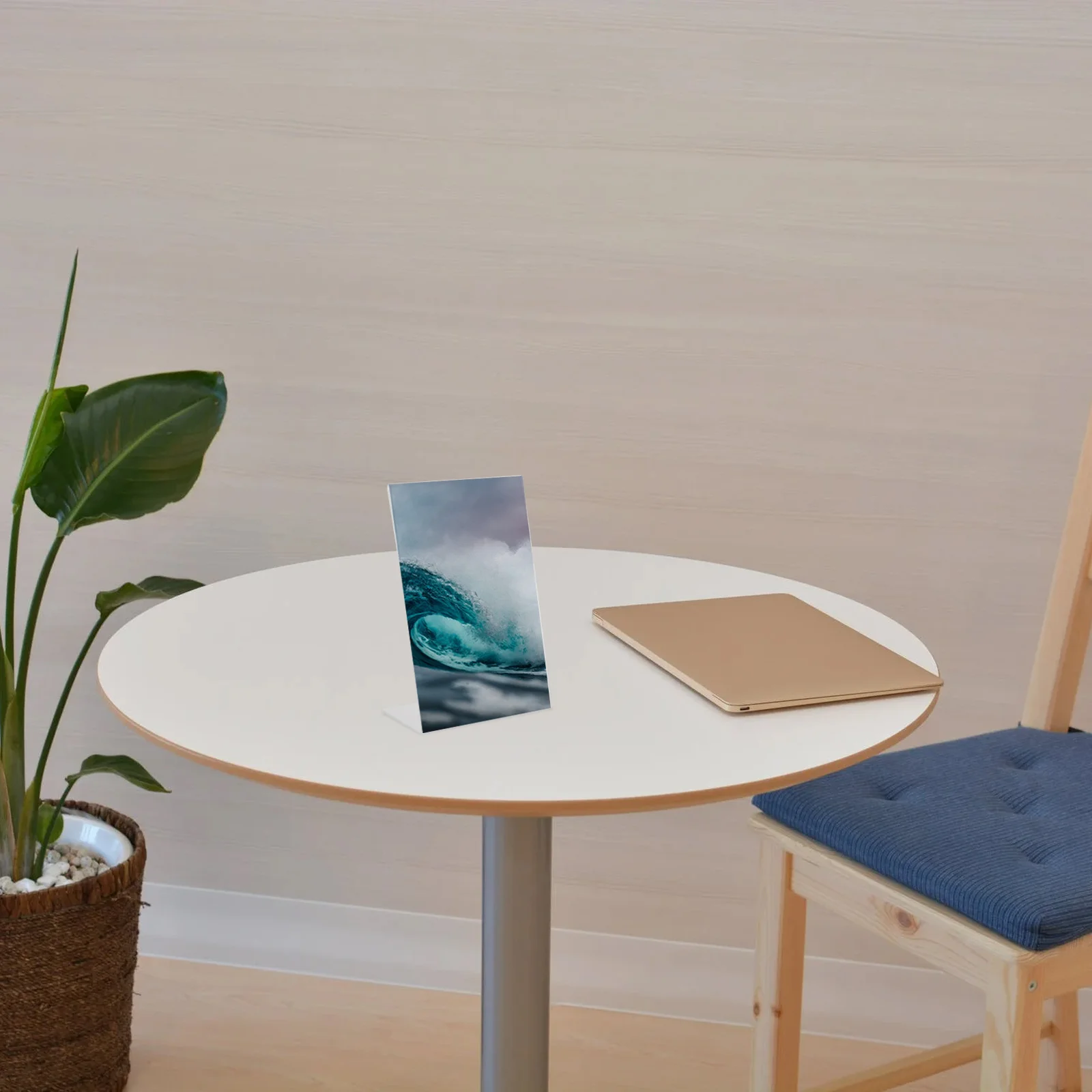 

6Pcs Acrylic Display Stands Transparent L Shape Sign Holders Slanted Menu Business Card Holder for Restaurant Hotel School