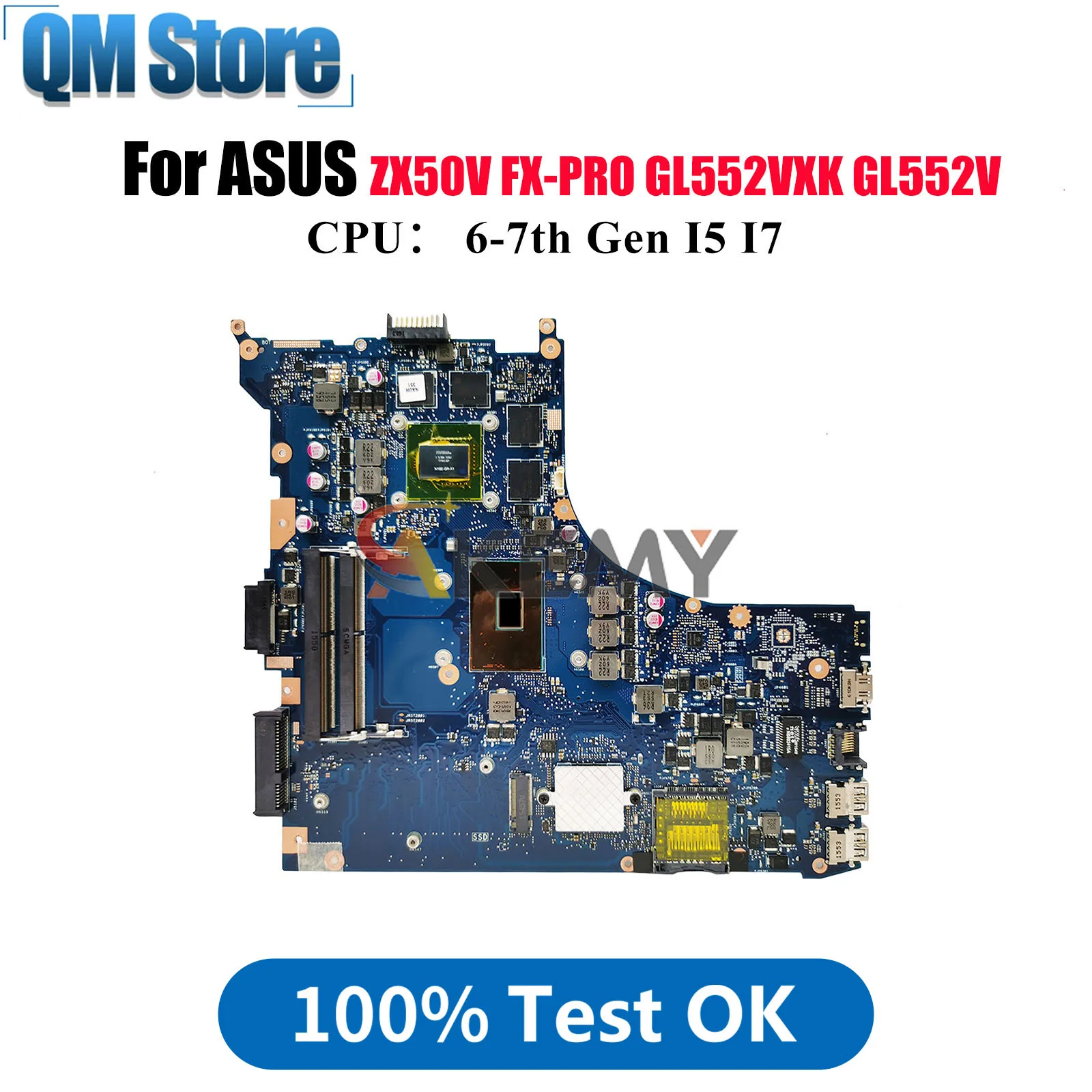 GL552VL Laptop Motherboard For ASUS ROG ZX50V FX-PRO GL552VXK GL552V GL552VX Notebook Mainboard With I5 I7 CPU 100% tests OK stk