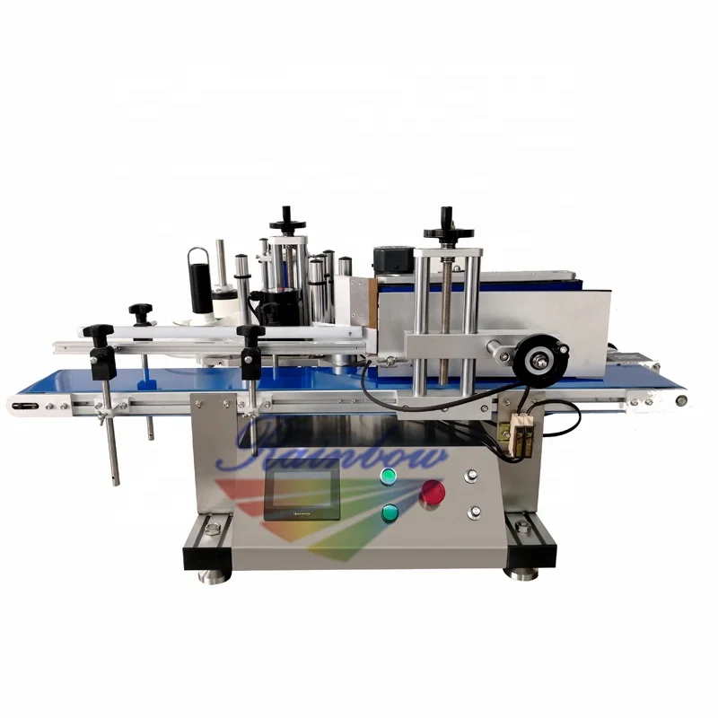 High speed desktop automatic round glass bottle labeling machine