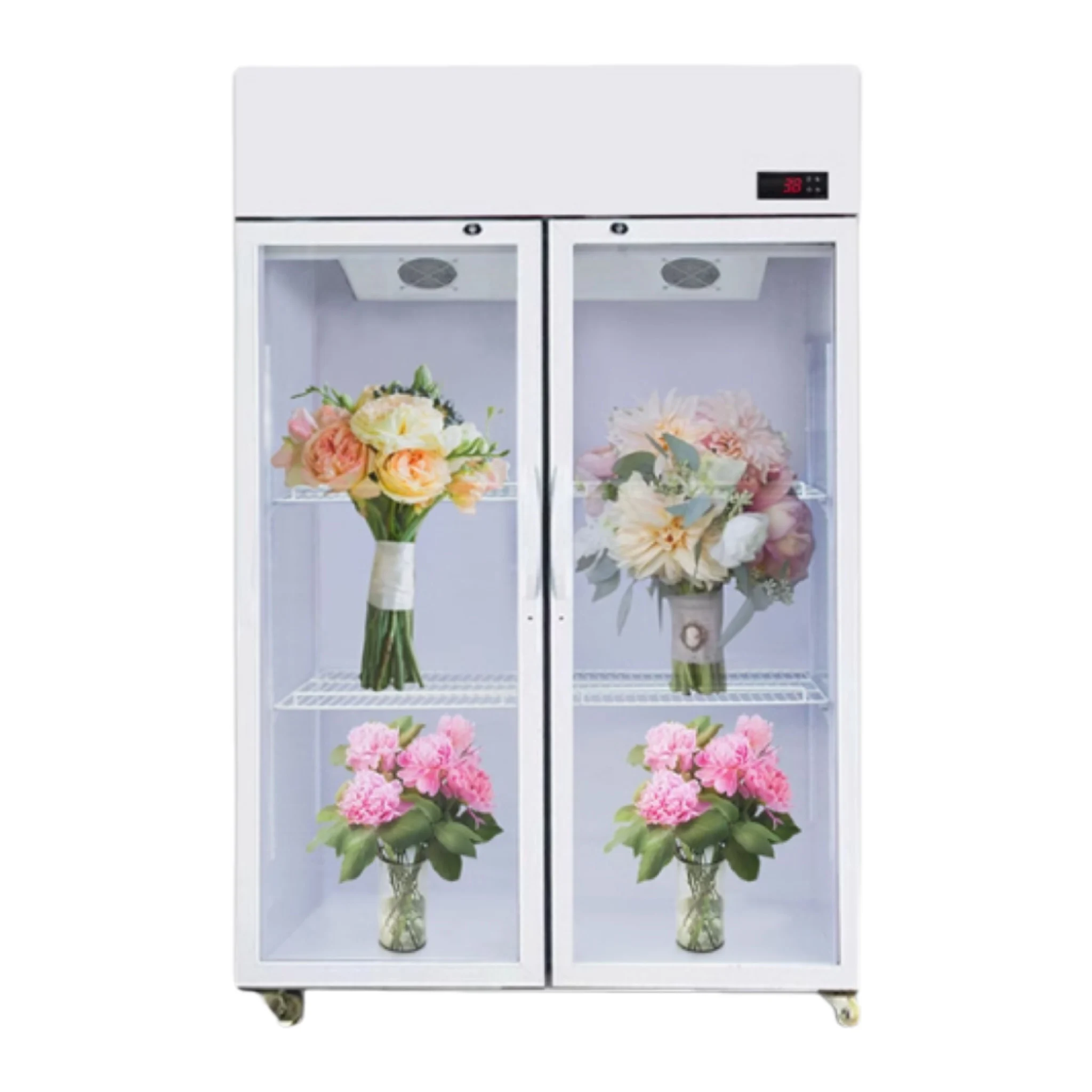 Tempered Glass Fresh Flower Display Showcase Commercial Display Refrigerator for Florist