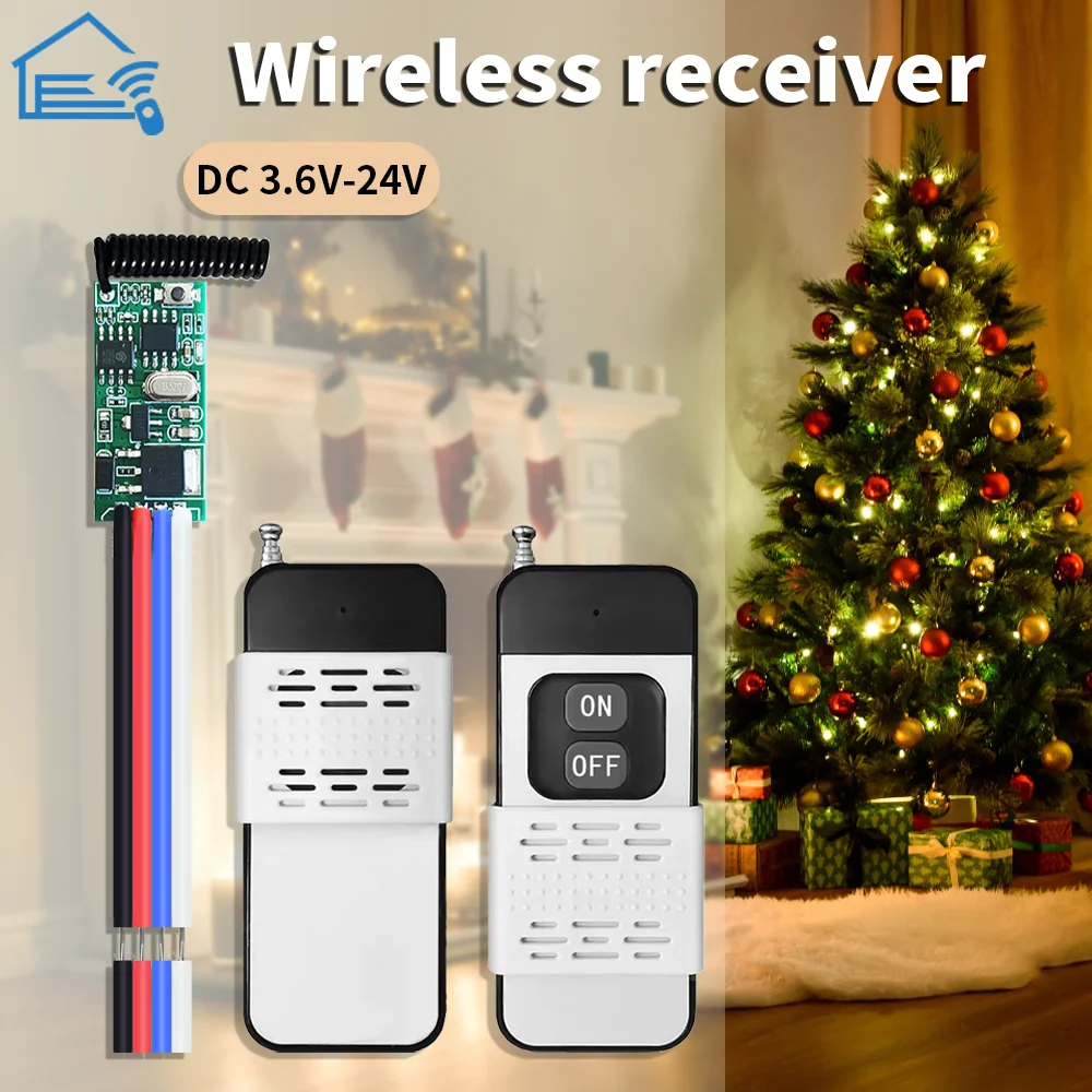 433 MHz Wireless Remote Control Switch Receiver Module 3.6V 12V 24V and 433 MHz Transmitter Remote Control For Light LED